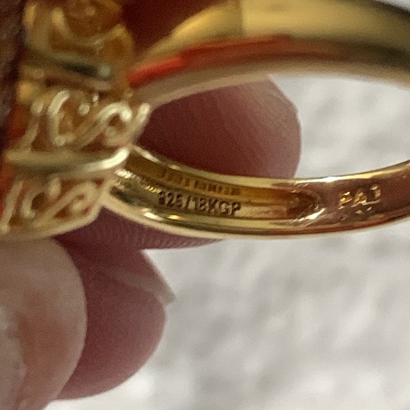 Swiss Blue Topaz Pear Cut White Sapphire Halo Cocktail Ring Size 7 18k over 925 - Picture 12 of 13